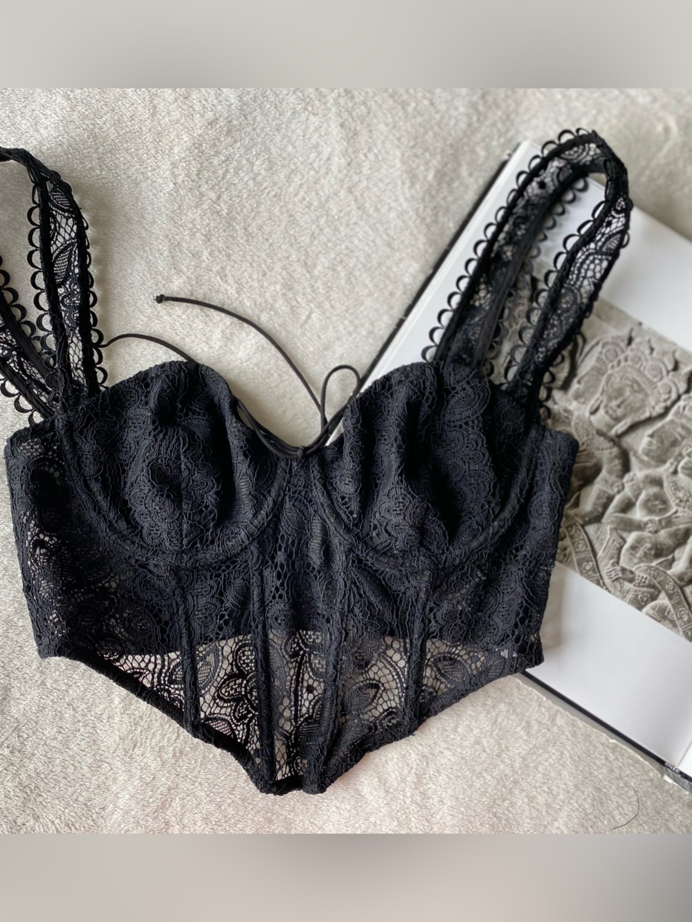 For Love and Lemons Sammie Corset Bustier Top black medium lace - Picture 10 of 16